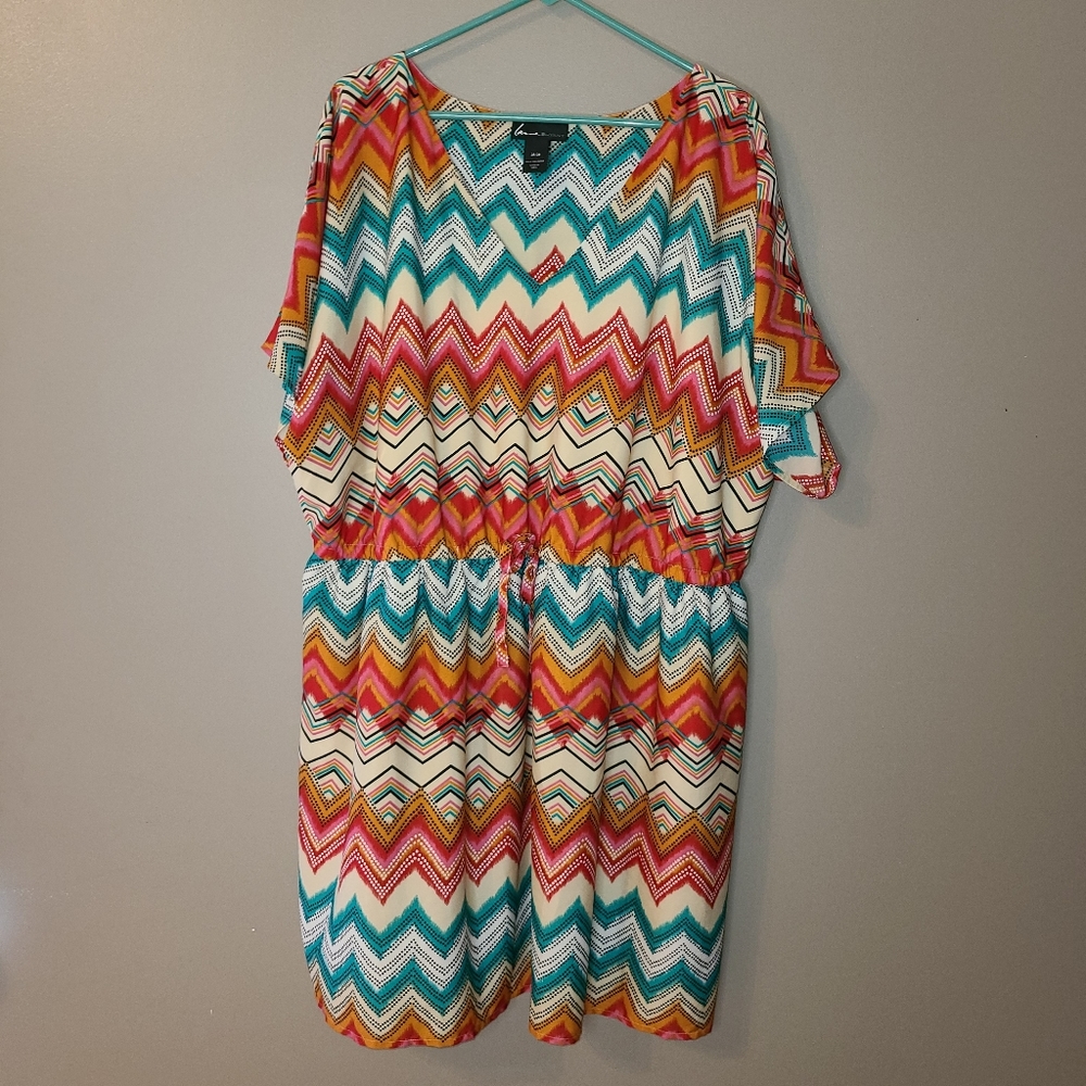Lane Bryant Colorful Chevron Print Dress